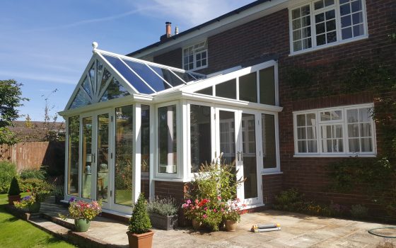 Akeley Hardwood T shaped Conservatory_White out, Natural Oak in